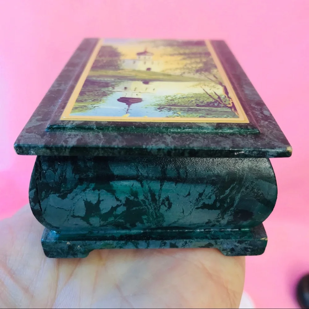 Vintage hand painted jewelry box